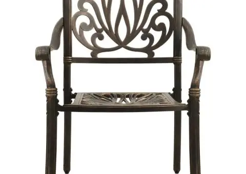 Set mobilier bistro, 3 piese, bronz, aluminiu turnat - 5/5