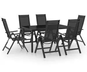 vidaXL Set mobilier de grădină, 7 piese, antracit, aluminiu