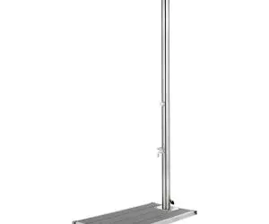 vidaXL Duș de grădină cu bază gri, 220 cm, oțel inoxidabil