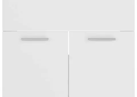 Set mobilier de baie, alb, lemn prelucrat - 5/5