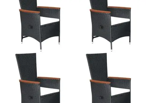 Set de masă pentru grădină, 5 piese, negru - 3/5