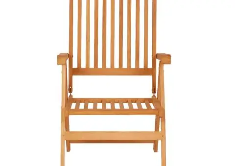 Scaune de grădină rabatabile cu perne, 8 buc., lemn masiv tec - 4/5