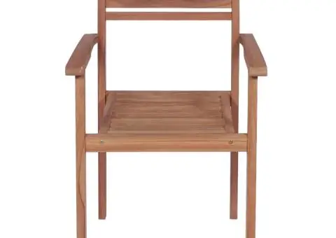 Scaune de grădină stivuibile cu perne, 6 buc., lemn masiv tec - 4/5