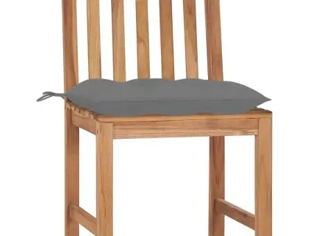 Scaune de grădină cu perne, 8 buc., lemn masiv de tec - 3/5