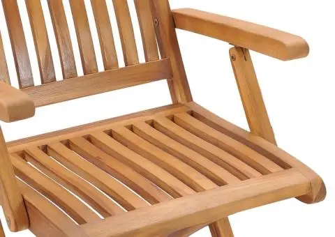 Scaune grădină pliabile, 6 buc, lemn masiv de tec - 4/5
