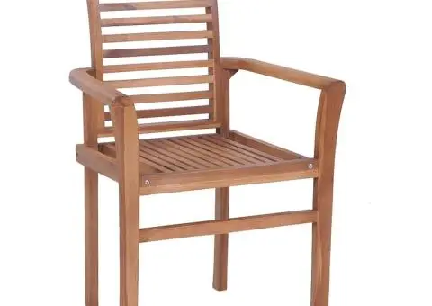 Scaune de bucătărie cu perne bej, 8 buc., lemn masiv de tec - 3/5