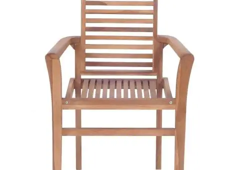 Scaune de bucătărie cu perne bej, 8 buc., lemn masiv de tec - 4/5