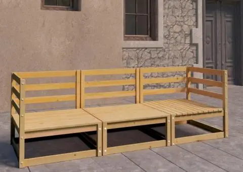 Canapea de grădină cu 3 locuri, lemn masiv de pin - 1/5