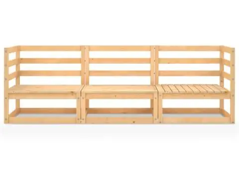 Canapea de grădină cu 3 locuri, lemn masiv de pin - 3/5