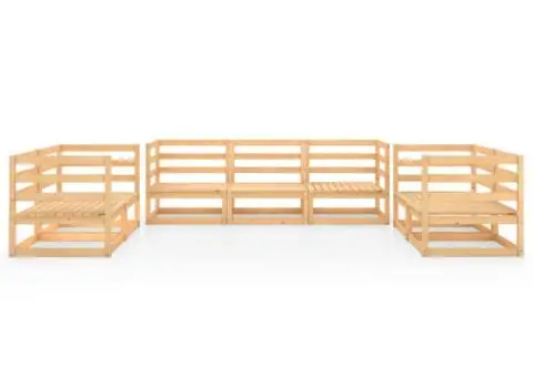 Set mobilier de grădină, 7 piese, lemn masiv de pin - 3/5