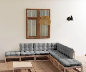 vidaXL Set mobilier de grădină cu perne, 8 piese, lemn masiv de pin