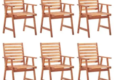 Scaune de exterior cu perne, 6 buc., lemn masiv de acacia - 2/5