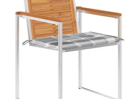 Scaune de grădină cu perne, 4 buc., lemn masiv de acacia - 2/5