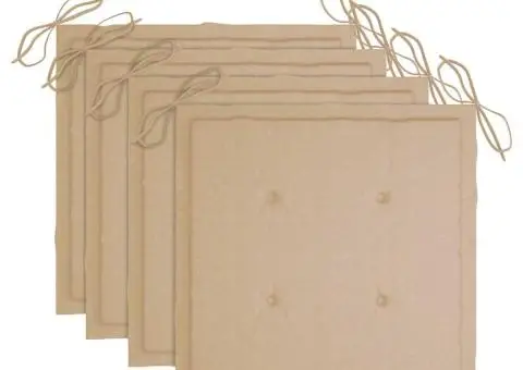 Scaune de exterior cu perne, 4 buc., lemn masiv de acacia - 4/5