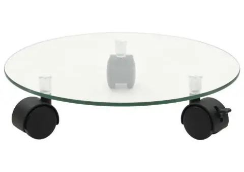 Suport cu role de plante 4 buc. 28 cm sticlă securizată rotund - 2/4