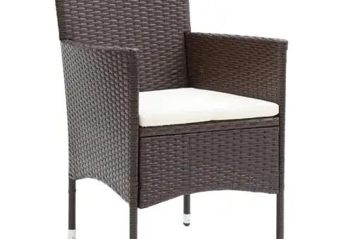 Set mobilier de grădină cu perne, 5 piese, maro, poliratan - 4/5