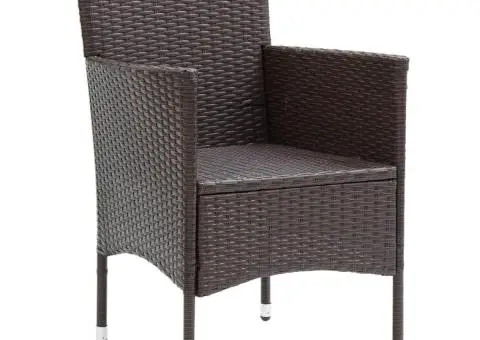 Set mobilier de grădină cu perne, 5 piese, maro, poliratan - 5/5