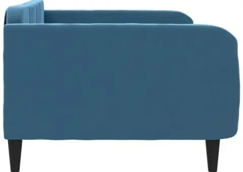 Pat de zi, albastru, 100x200 cm, catifea - 4/5