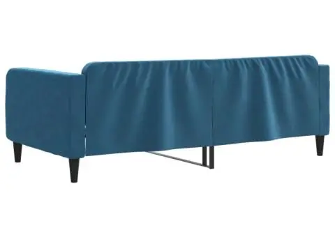 Pat de zi, albastru, 100x200 cm, catifea - 5/5