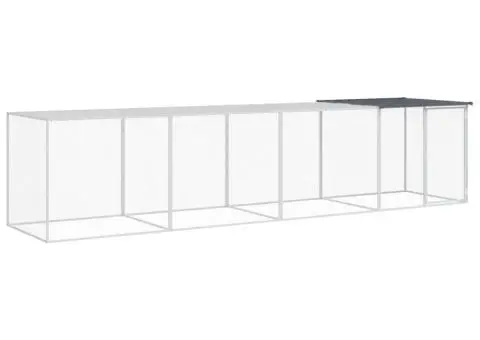 Coteț pui cu acoperiș, antracit, 403x98x90 cm, oțel galvanizat - 2/5