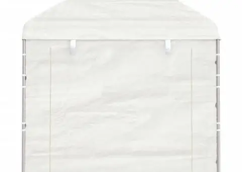 Foișor cu acoperiș, alb, 4,46x2,28x2,69 m, polietilenă - 4/5