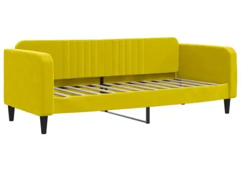 Pat de zi, galben, 80x200 cm, catifea - 2/5