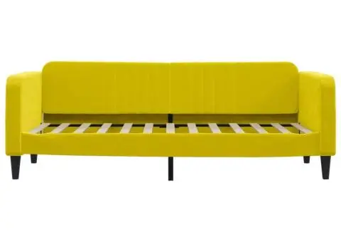 Pat de zi, galben, 80x200 cm, catifea - 3/5