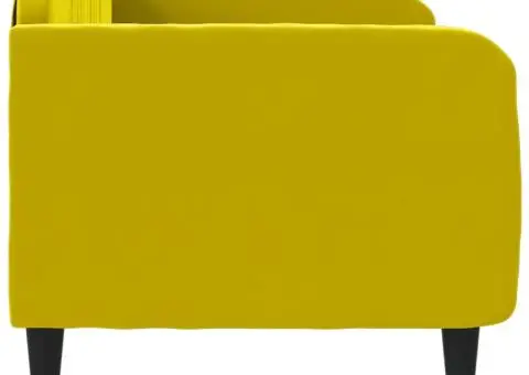 Pat de zi, galben, 80x200 cm, catifea - 4/5