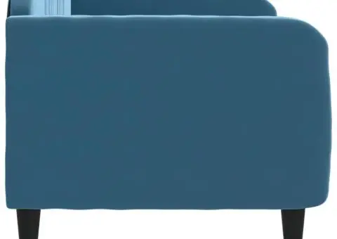 Pat de zi, albastru, 80x200 cm, catifea - 4/5