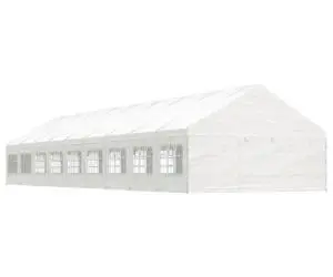 vidaXL Foișor cu acoperiș, alb, 20,07x5,88x3,75 m, polietilenă