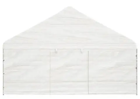 Foișor cu acoperiș, alb, 20,07x5,88x3,75 m, polietilenă - 5/5