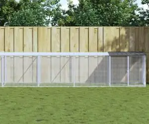 vidaXL Coteț pui cu acoperiș, antracit, 803x98x90 cm, oțel galvanizat