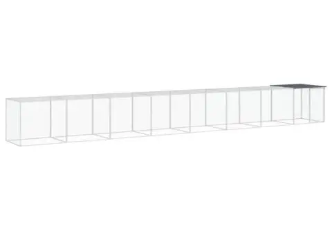 Coteț pui cu acoperiș, antracit, 803x98x90 cm, oțel galvanizat - 2/5