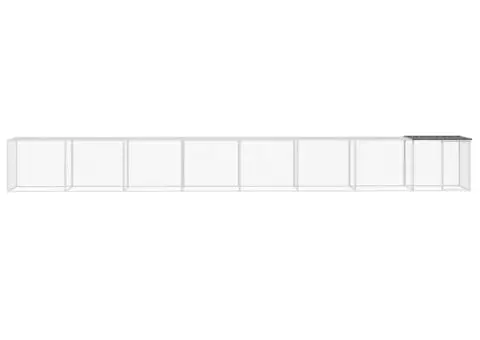 Coteț pui cu acoperiș, antracit, 803x98x90 cm, oțel galvanizat - 3/5