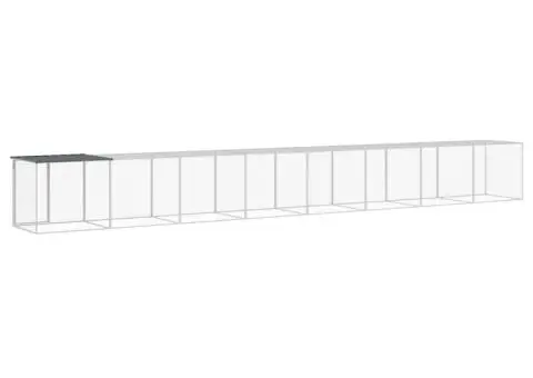 Coteț pui cu acoperiș, antracit, 803x98x90 cm, oțel galvanizat - 5/5