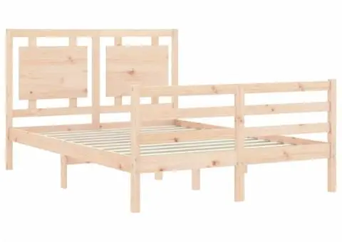 Cadru de pat cu tăblie, 120x200 cm, lemn masiv - 5/5