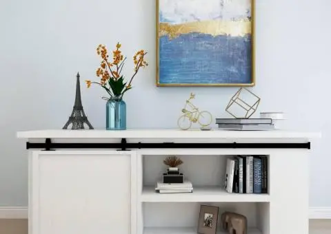 Set glisare ușă mini pentru dulap, oțel carbon, 183 cm - 1/5