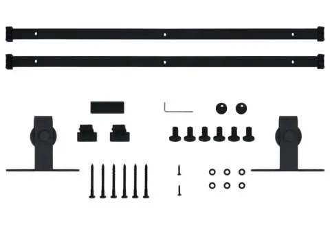 Set glisare ușă mini pentru dulap, oțel carbon, 183 cm - 5/5