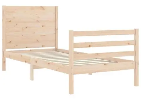 Cadru de pat cu tăblie, 100x200 cm, lemn masiv - 5/5