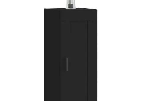 Dulap de perete, negru, 34,5x34x90 cm, lemn prelucrat - 4/5