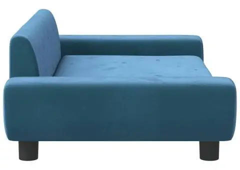 Canapea pentru copii, albastru, 100x54x33 cm, catifea - 4/5