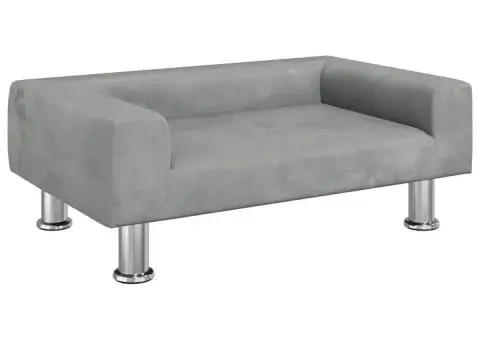 Canapea pentru copii, gri deschis, 70x45x26,5 cm, catifea - 2/5