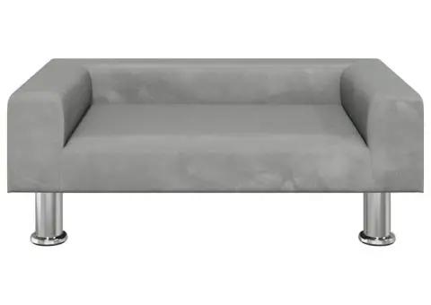 Canapea pentru copii, gri deschis, 70x45x26,5 cm, catifea - 3/5