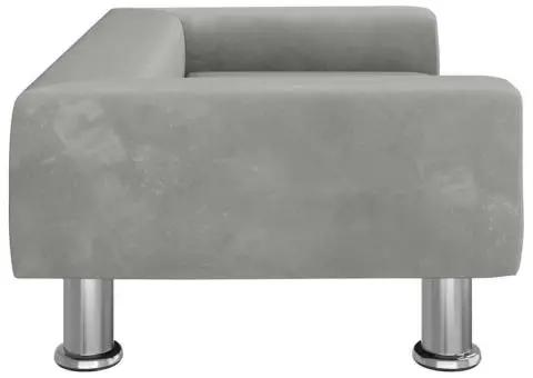 Canapea pentru copii, gri deschis, 70x45x26,5 cm, catifea - 4/5