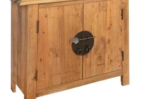 Set de baie, 5 piese, lemn masiv de pin - 2/5