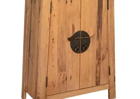 Set de baie, 5 piese, lemn masiv de pin - 4/5