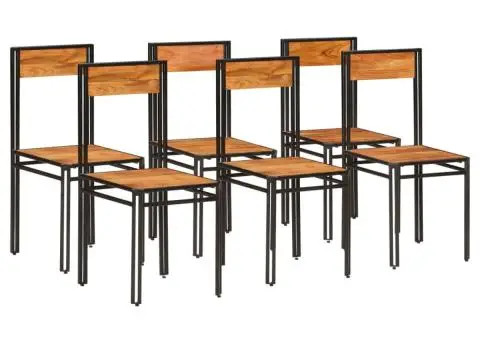 Scaune de bucătărie, 6 buc., lemn masiv de acacia - 1/5