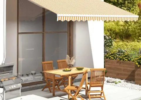 Pânză de rezervă copertină, galben și alb, 4,5x3,5 m - 1/5