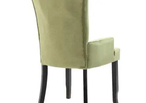 Scaune de bucătărie cu cotiere, 2 buc., verde deschis, catifea - 5/5