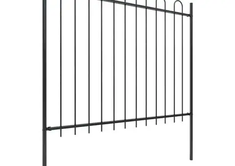 Gard de grădină cu vârf curbat, negru, 6,8 m, oțel - 2/5